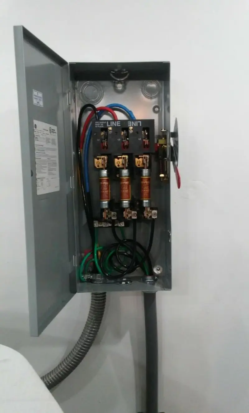 Three-phase disconnect switch installed for Electrical Wiring & Rewiring in East End